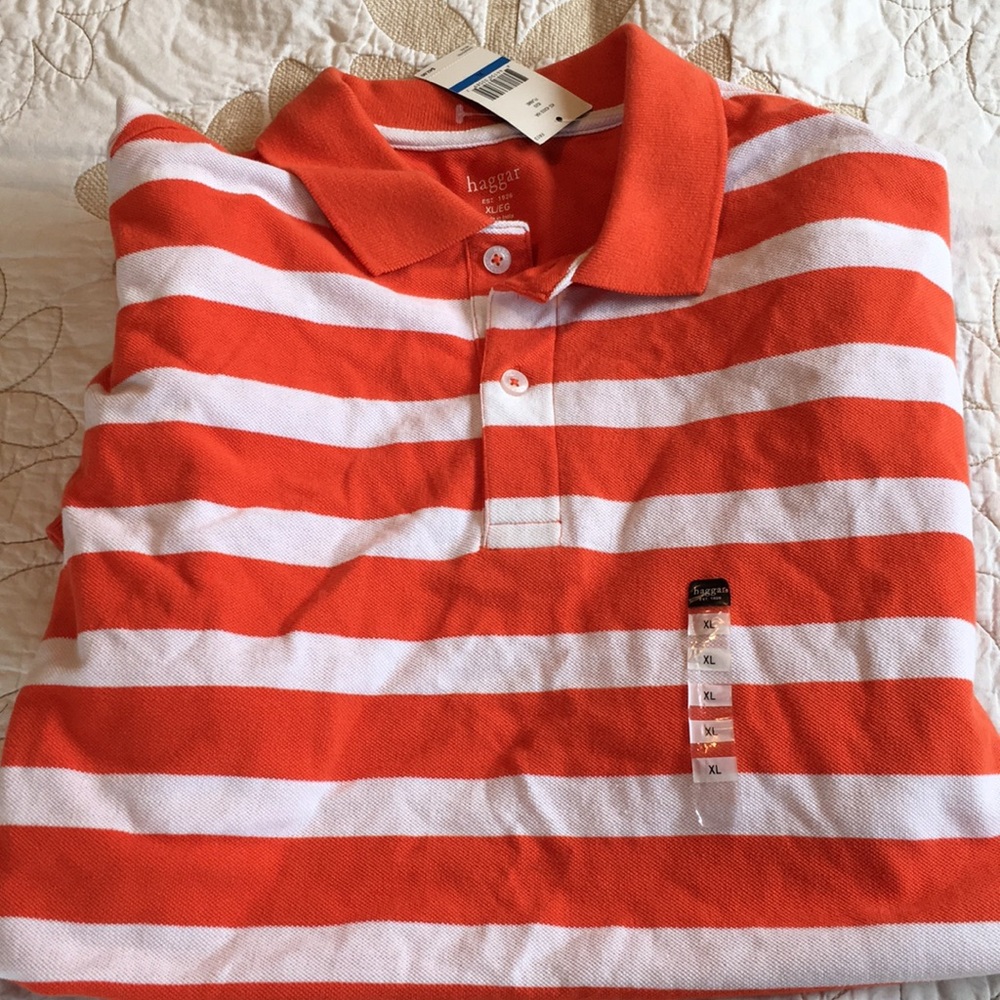 Orange/white polo